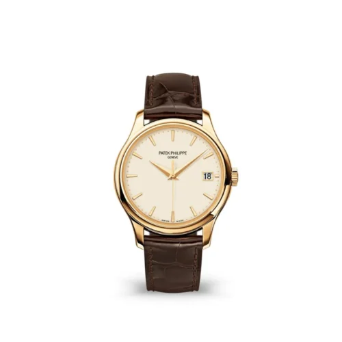 Calatrava 5227R SS 3KF 1:1 Best Edition White Dial on Brown Leather Strap A324 Super Clone V2